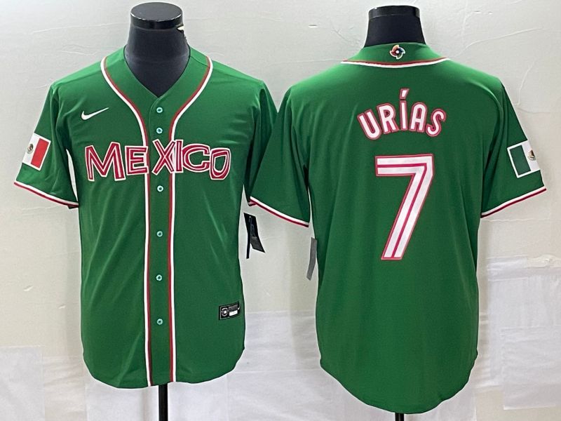 Men 2023 World Cub Mexico #7 Urias Green Nike MLB Jersey19->more jerseys->MLB Jersey